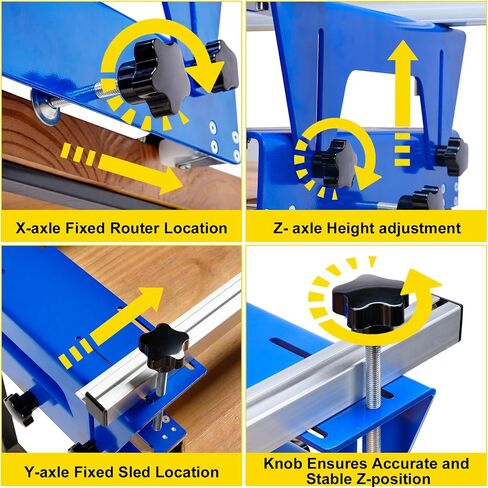 Router Sled, 64 Inches, Trimming Planing Machine for Woodworking for Slabs, XYZ Axis Adjustable, Slab Flattening Jig w/Adjustable Knob, Slab Flattening Mil, Great for Home Improvement Projects in Kuwait