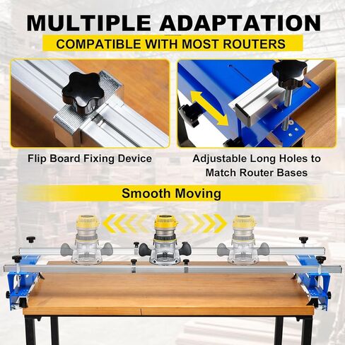 Router Sled, 64 Inches, Trimming Planing Machine for Woodworking for Slabs, XYZ Axis Adjustable, Slab Flattening Jig w/Adjustable Knob, Slab Flattening Mil, Great for Home Improvement Projects in Kuwait