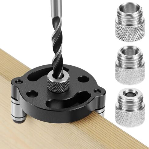 QWORK Self-Centering Doweling Jig, Straight Hole Guide for Precise Woodworking, with 6mm, 8mm, 10mm Bushings, Hole Puncher Locator in Kuwait