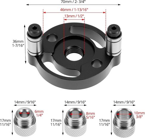 QWORK Self-Centering Doweling Jig, Straight Hole Guide for Precise Woodworking, with 6mm, 8mm, 10mm Bushings, Hole Puncher Locator in Kuwait