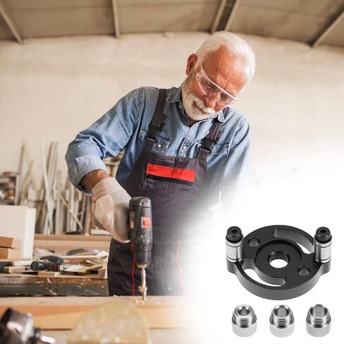 QWORK Self-Centering Doweling Jig, Straight Hole Guide for Precise Woodworking, with 6mm, 8mm, 10mm Bushings, Hole Puncher Locator in Kuwait