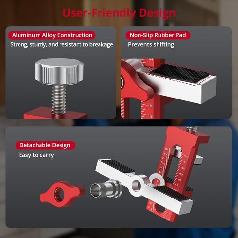 Cabinet Door Installation Jig with 1-1/4in (30mm) Double-Unit Scale 2-in-1 Cabinet Door Mounting Jig Adjustable Aluminium Alloy Positioning Tool Jig for 0.39-1.57in(10-40mm) Cabinet Doors in Kuwait