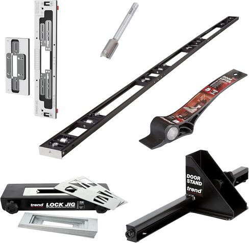 Trend 9ft AnyDoor Butt Hinge Template Kit, Adjustable Router Jig for Accurate Door and Frame Hinge Recessing, Fits Square and Radius Hinges, H/JIG/D9 in Kuwait