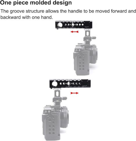 Universal Camera Cage Top Handle Grip with Removable 36mm Slider, Aluminum Alloy Rig Top Grip Featuring Cold Shoe Mount and 1/4 3/8 Inch Screw Holes for Accessories in Kuwait