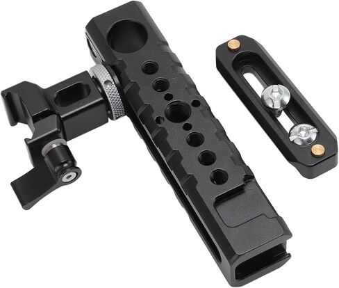 Universal Camera Cage Top Handle Grip with Removable 36mm Slider, Aluminum Alloy Rig Top Grip Featuring Cold Shoe Mount and 1/4 3/8 Inch Screw Holes for Accessories in Kuwait