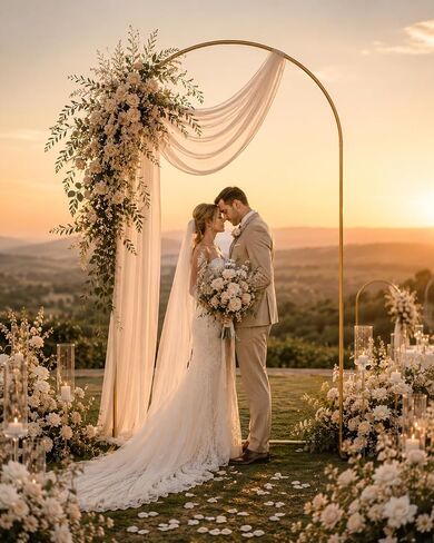 Gold Wedding Arch Backdrop Stand Set of 2, 7.2FT & 6FT Metal Arch Backdrop for Wedding Ceremony, Balloon Garland & Baby Shower Backdrop, Bridal Shower Decor, Arcos para Decoracion de Fiestas in Kuwait