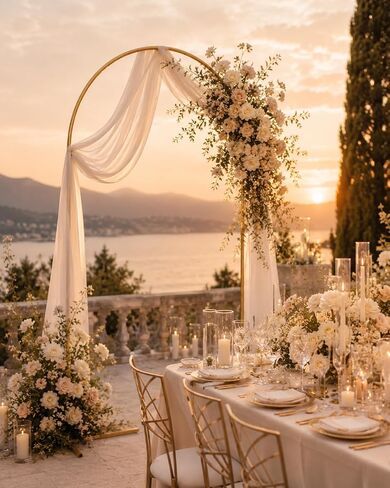 Gold Wedding Arch Backdrop Stand Set of 2, 7.2FT & 6FT Metal Arch Backdrop for Wedding Ceremony, Balloon Garland & Baby Shower Backdrop, Bridal Shower Decor, Arcos para Decoracion de Fiestas in Kuwait