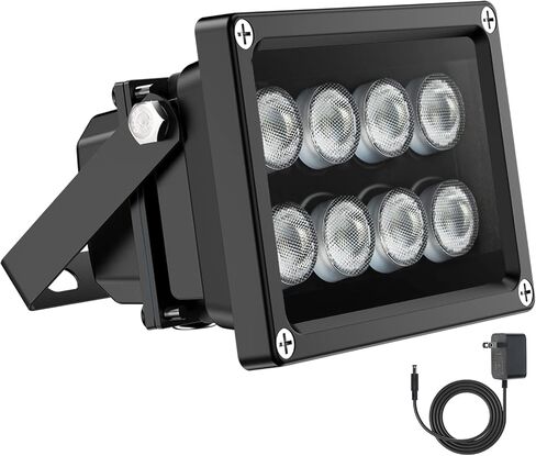Univivi 8-LEDs IR Illuminator 850nm Infrared Flood Light for Night Vision | Long Range Infrared Illuminator for Security Camera, 90 Degree Wide Angle Infrared Light, IP67 Waterproof for Outdoor&Indoor in Kuwait