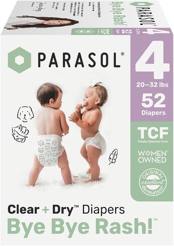 Parasol Clear+Dry Natural Disposable Diapers Size 4-52ct in Kuwait