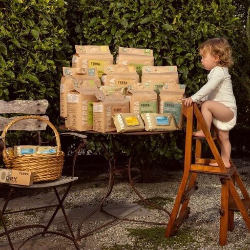 Terra Diapers Size 5: 85% Plant-Based Diapers, Ultra-Soft & Chemical-Free for Sensitive Skin, Superior Absorbency for Day or Nighttime Diapers, Designed for Toddlers 28-39 Pounds, 128 Count in Kuwait