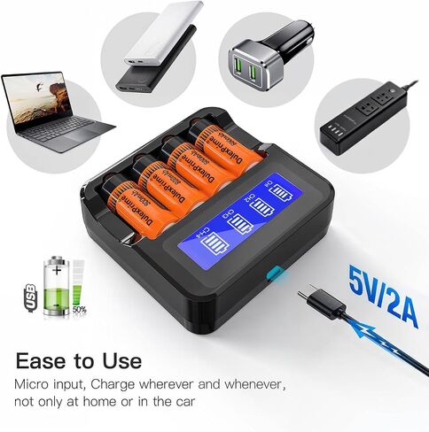 123A Rechargeable Batteries, 4-Pack 123A NiMH Batteries and Charger for Arlo VMS3130 VMC3030 3200 3330 3430 3530 Security Cameras, Alarm System, Flashlight in Kuwait
