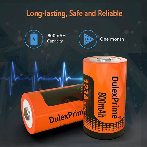 123A Rechargeable Batteries, 4-Pack 123A NiMH Batteries and Charger for Arlo VMS3130 VMC3030 3200 3330 3430 3530 Security Cameras, Alarm System, Flashlight in Kuwait