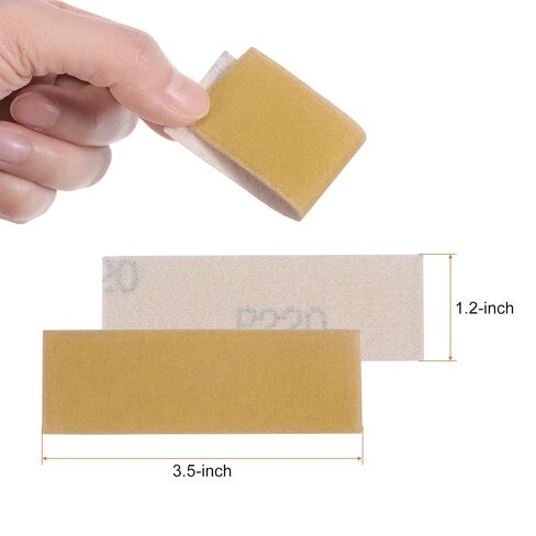 HARFINGTON 50pcs Micro Sander Paper 220 Grit 3.5x1.2 Inch Mini Sanding Sheets Strips Hook Loop Sandpapers for Wood Metal Small Projects Tight Spaces Polish Work in Kuwait