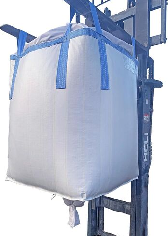 10Pack ewori Duffle Top Spout Bottom FIBC Jumbo Bulk Bag 1.5 Ton Bag 35.4"Lx35.4"Wx43.3"H 3300lbs SWL Safty Factor 3:1 Heavy Duty Construction Super Sandbags Woven Polypropylene Bags (10, A-white) in Kuwait