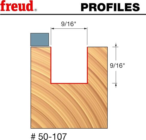 Freud 50-107: 9/16" (dia.) Top Bearing Flush Trim Bit with 1/4" shank, 9/16" carbide height, Red in Kuwait