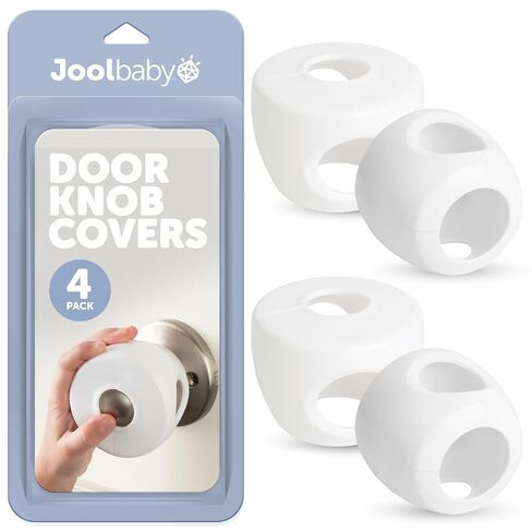 Jool Baby Door Knob Covers for Child Safety (4 Pack) - Easy to Install | Childproof Your Home & Keep Kids Out of Places They Shouldn’t Be – Easy for Adults to Open, Difficult for Kids to Figure Out in Kuwait