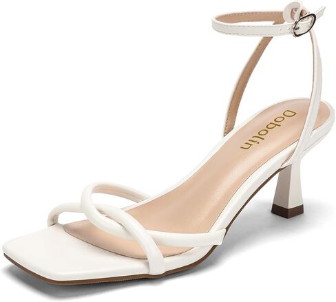 Wide Width Womens Sandals 2.5-inch Square Open Toe Kitten Heels Strappy Ankle Strap Sandals Comfortable Dressy Party Wedding Shoes in Kuwait