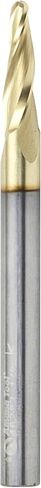 Amana Tool Up Cut Spiral CNC Router Bits for 2D/3D Carving, ZrN Coated, 46287, 5 Deg Tapered Angle Ball Tip 1/8 D x 1/16 R x 3/4 x 1/4 Shank x 3 Flute in Kuwait