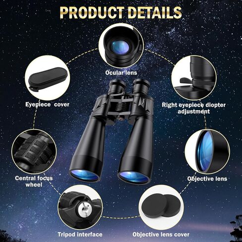15x35-70mm Zoom HD Binoculars with BAK4 Prism & FMC Optics for Adults | Explore Wildlife, Scenic Landscapes and Outdoor Adventures with Clear Views for Bird Watching, Hiking & Travel in Kuwait