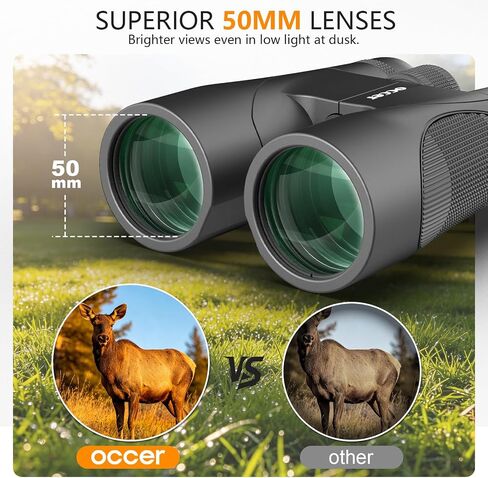 12x50 Binoculars for Adults Cruise Ship Travel Outdoor High Powerd Gift | Large 50mm Objective Lens, Easy Focus, Low Light Vision, Clear Image for Bird Watching Hunting Concert Stargazing in Kuwait
