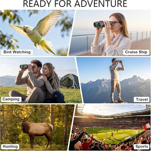 12x50 Binoculars for Adults Cruise Ship Travel Outdoor High Powerd Gift | Large 50mm Objective Lens, Easy Focus, Low Light Vision, Clear Image for Bird Watching Hunting Concert Stargazing in Kuwait