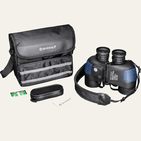 BARSKA Deep Sea Marine Binoculars – 7x50 Waterproof Floating Binoculars with Internal Compass & Rangefinder for Boating, Sailing, Fishing, Hunting in Kuwait