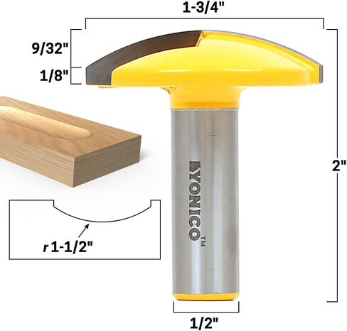 YONICO Horizontal Crown Router Bit 1-1/2-Inch Radius 1/2-Inch Shank 16170 in Kuwait
