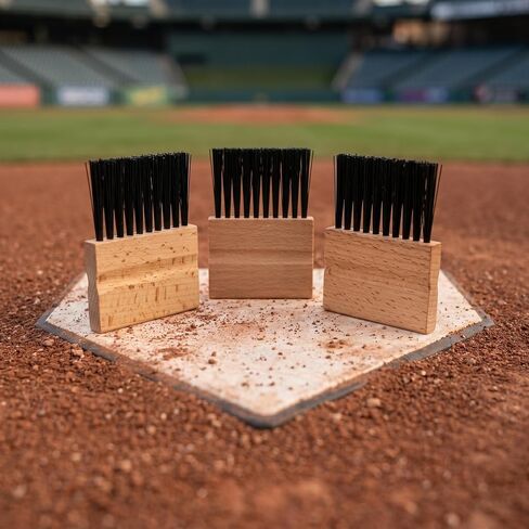 3pcs Heavy Duty Home Plate Brush with Plastic Handle – Baseball & Softball Field Equipment for Umpires, Coaches, and Groundskeepers in Kuwait