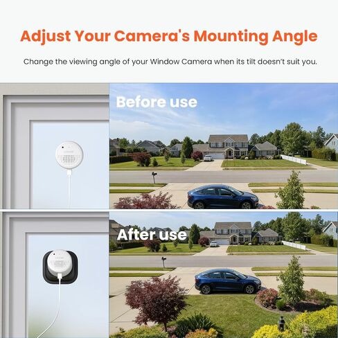 No Drill Window Mount for Litokam Window Camera, Adjustable Angle Tilt(Up/Down/Left/Right), No Screws, No Reflections, Damage-Free Mount for Outdoor Monitoring, Windows/Door Bracket Holder in Kuwait
