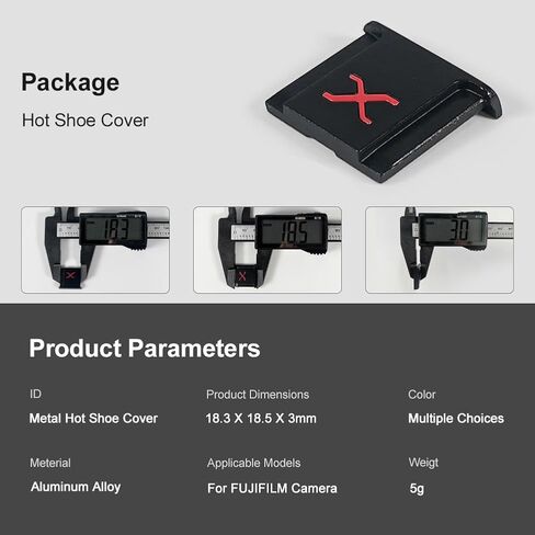 1pcs BS-3F Aluminum Alloy Camera Hot Shoe Cover Cap Protector for Fuji X Fujifilm GFX Mount Camera Black in Kuwait