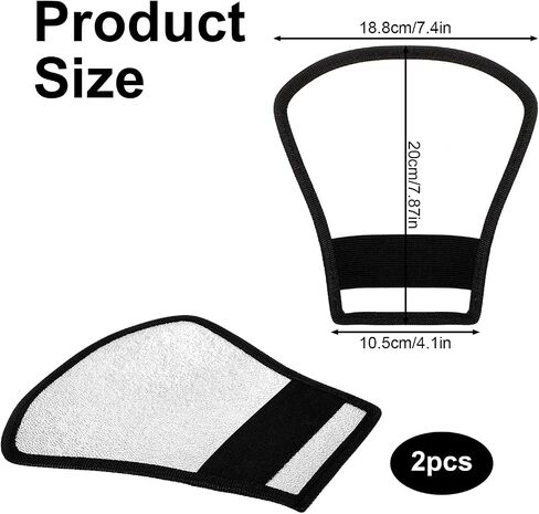 2 Piece Flash Diffuser Dual-Sided Macro Flash Diffuser Reflector Silver White Reflector Universal Speedlight Soft Light Modifier for Camera in Kuwait