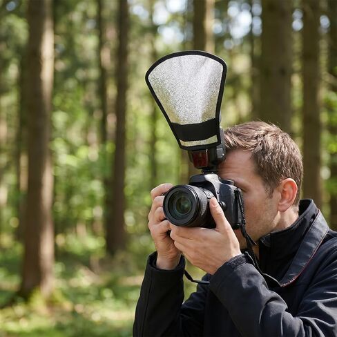 2 Piece Flash Diffuser Dual-Sided Macro Flash Diffuser Reflector Silver White Reflector Universal Speedlight Soft Light Modifier for Camera in Kuwait