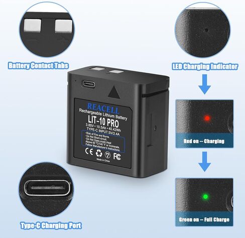 2Pack LIT-10 Battery Compatible with Spypoint Trail Camera,10500mAh | Replacement LIT10 Battery for Spypoint Link-Micro, Cell-Link, LM2, Link-Micro-S-LTE Cellular Trail Cameras in Kuwait