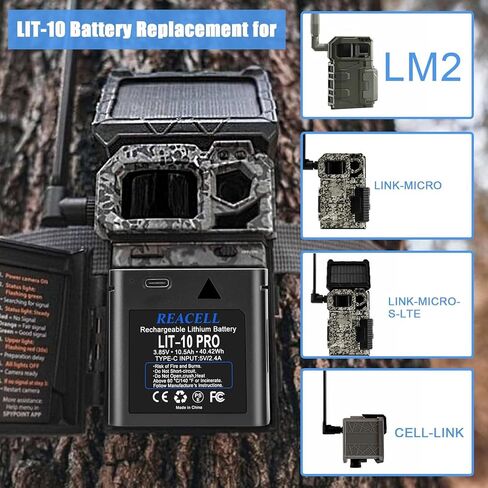 2Pack LIT-10 Battery Compatible with Spypoint Trail Camera,10500mAh | Replacement LIT10 Battery for Spypoint Link-Micro, Cell-Link, LM2, Link-Micro-S-LTE Cellular Trail Cameras in Kuwait