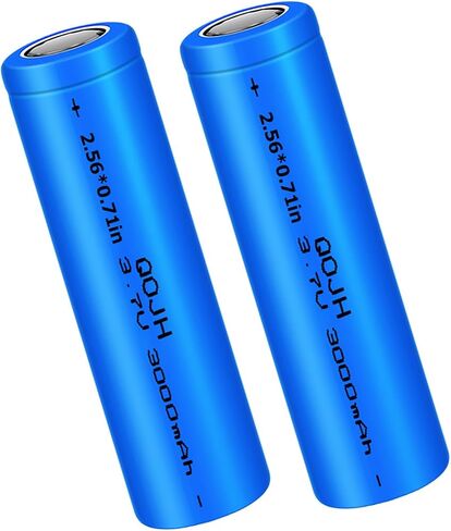 2 Pack Ni-MH 2.56 * 0.7IN Battery, 3000mAh Rechargeable Batteries Flat Top for Flashlights, Headlights, Fans, Digital Cameras, Toys, Radios(Blue) in Kuwait