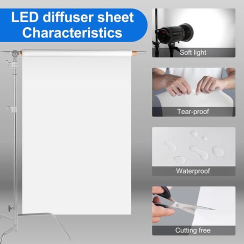 Selens Diffusion Paper Lighting Gel Diffuser Roll,59ftx47.2inch | Light Diffuser Sheet for Photo Studio Product Portrait Photography in Kuwait