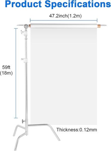 Selens Diffusion Paper Lighting Gel Diffuser Roll,59ftx47.2inch | Light Diffuser Sheet for Photo Studio Product Portrait Photography in Kuwait