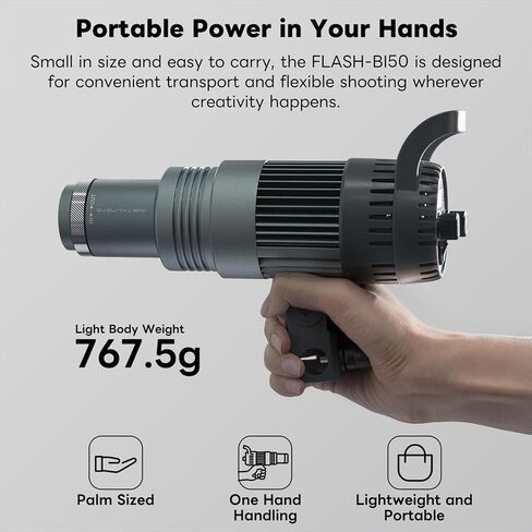 All-in-One COB Spotlight Snoot for Photo and Video,Bi-Color LED GOBO Projector with 20 Stainless Steel Gobos and Wireless Remote, 2800K-7000K Dimmable Studio Light in Kuwait