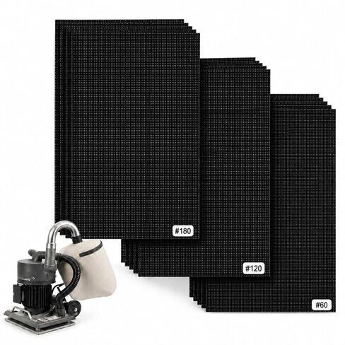 Batiyeer 15 Pack 12x18in Large Drywall Sanding Screen Sheet 60/120/180 Grit | Large Silicon Carbide Mesh Wet Dry Use Anti-Clog Reusable Sander Screens for Hardwood Floor, Drywall Sanding, Finish Removal in Kuwait