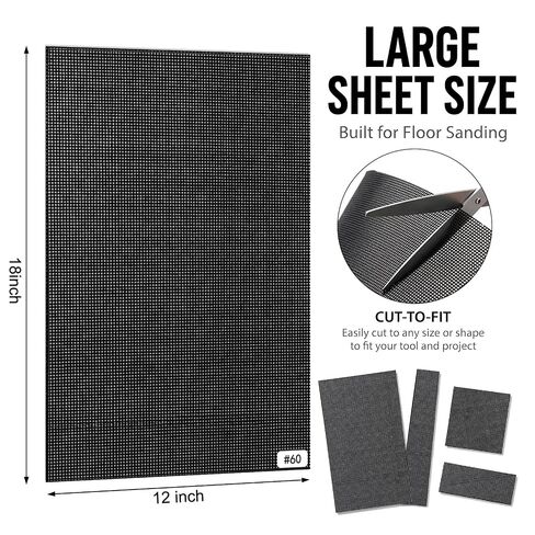 Batiyeer 15 Pack 12x18in Large Drywall Sanding Screen Sheet 60/120/180 Grit | Large Silicon Carbide Mesh Wet Dry Use Anti-Clog Reusable Sander Screens for Hardwood Floor, Drywall Sanding, Finish Removal in Kuwait