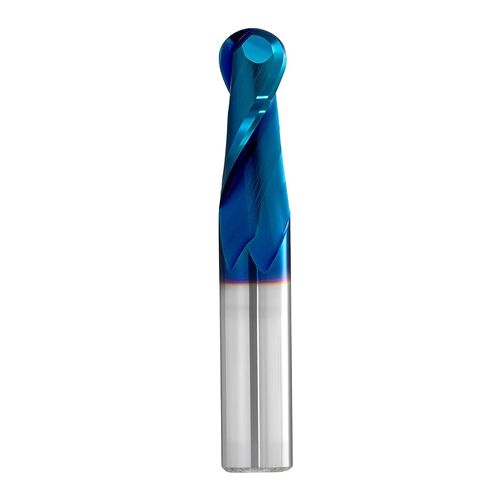 CNC Router Bits 1/4" Shank 1/8" Cutting Dia Carbide Ball Nose End Mill 2PCS | Nano Blue Coating,for Side Milling End Milling, Finish Machining in Kuwait