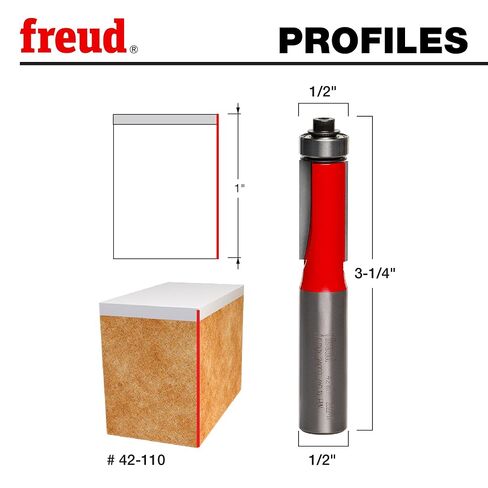 Freud 42-110: 1/2" (dia.) Bearing Flush Trim Bit with 1/2" shank, 1" carbide height in Kuwait