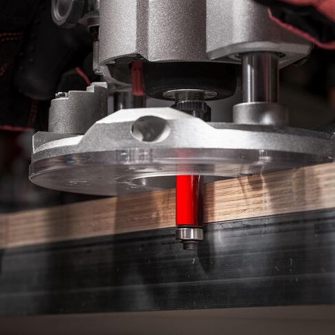 Freud 1/2" Bearing Flush Trim Router Bit with TiCo Hi-Density Carbide for Maximum Performance - Ideal for Trimming Laminates & Pattern Routing, 1/2" Diameter, 1/2" Shank, 2" Height, 2 Cutters - 42-116 in Kuwait