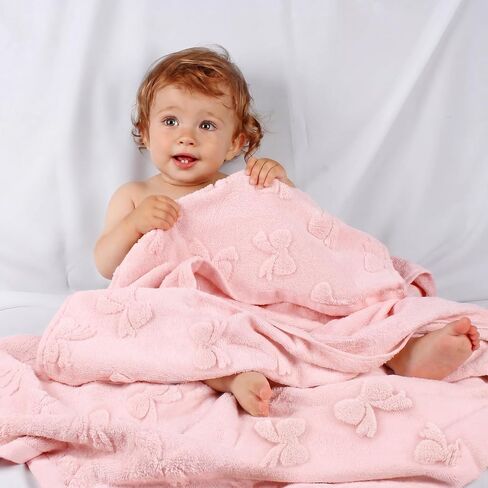 Tigeen 4 Pcs 3D Bow Baby Blankets, Cozy Fleece Coquette Blanket for Girls, Soft Fluffy Receiving Blankets for Newborn Toddler Gift Nursery & Stroller Decor, 32 x 24 Inch Purple Nude Pink White in Kuwait