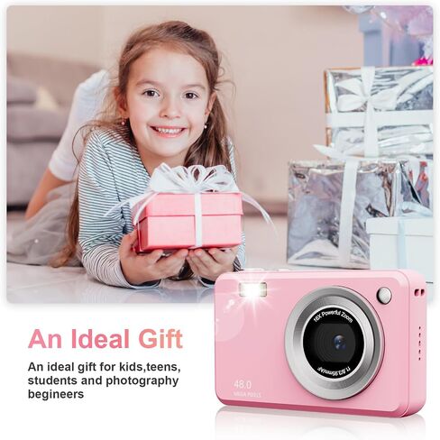 Digital Camera with 32GB Card,48MP Compact Portable Small Point Shoot Camera,FHD 1080P Point and Shoot Digital Cameras with 16X Zoom,for Boys Girls Teens Gifts in Kuwait