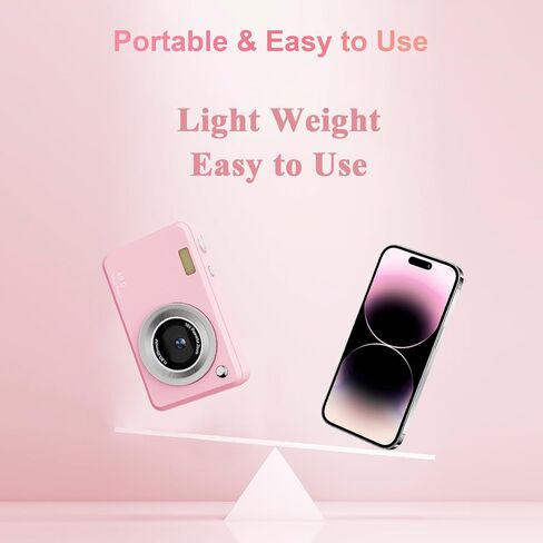 Digital Camera with 32GB Card,48MP Compact Portable Small Point Shoot Camera,FHD 1080P Point and Shoot Digital Cameras with 16X Zoom,for Boys Girls Teens Gifts in Kuwait