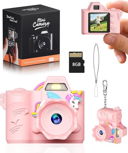 Kids Camera Toys, 1080P HD Toddler Digital Camera,Surround Soft Shell, Mini Camera for 3 4 5 6 7 8 9 Year Old Boys Girls, Christmas Birthday Festival Gift for Kids,with 32GB SD Card in Kuwait