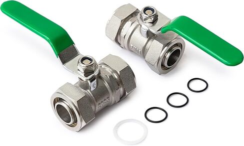 2PSC 3/4’’ Air Piping Fittings, Brass Ball Valve, 3/4’’× 3/4’’ Piping, Shut-Off Fittings Fit for Shop Garage Compressed Air Line System in Kuwait