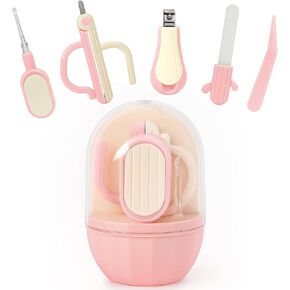 5-in-1 Baby Nail Kit with Storage Case, Cactus Theme Design Including Baby Nail Clippers, Nail Scissors, Nail File, Tweezers & Nose Picker, Newborn Essentials Must Haves for Baby Shower(Green) in Kuwait