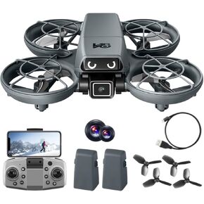 RC Small Drone with Dual Cameras, Light Eyes, All-Round Propeller Guard, Altitude Hold, One-Key Takeoff, 3D Flips, 2 Batteries, Intelligent Obstacle Avoidance, Remote Control Helicopter Airplane, Hovering, APP Control, LED Lights, for Beginners FPV Palm T in Saudi Arabia